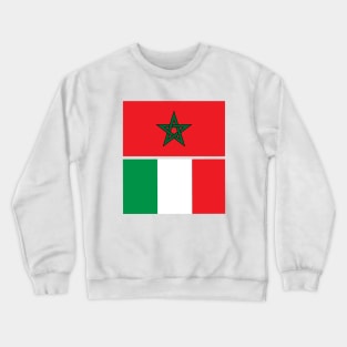 Moroccan and Italy Union Flag Crewneck Sweatshirt